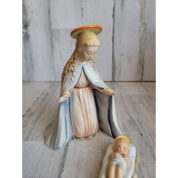 Goebel Mother Mary baby Jesus 214 A 1951 nativity scene Xmas figure set - Picture 4 of 7